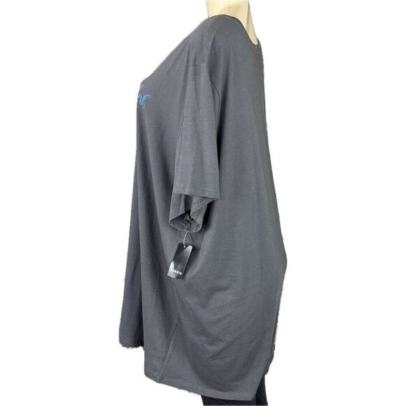 Torrid +5 Steel Gray Self Care Graphic Crew Neckline Cotton Short Sleeve Tee - Picture 5 of 6